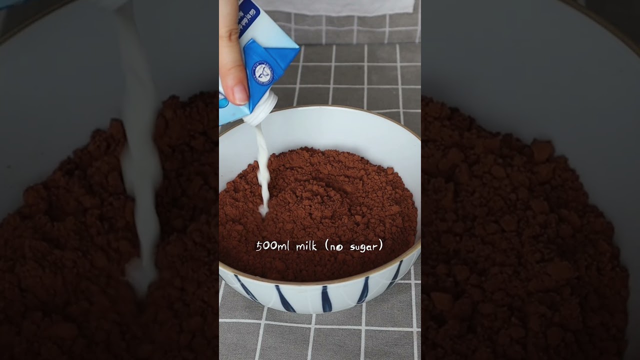 Homemade chocolate syrup with cocoa powder, only 3 ingredients #asmr #shorts #chocolate