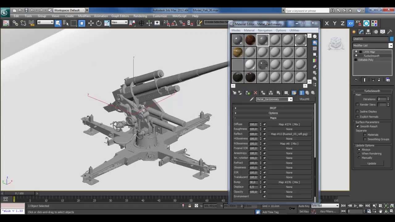 Modelowanie działa Flak 36 - Om&oacute;wienie kursu - tutorial - 3ds max - vray - MODELING- CGWISDOM.PL