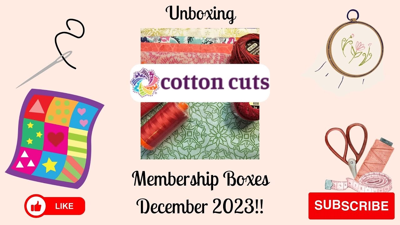 UNBOXING COTTON CUTS DECEMBER 2023 MEMBERSHIP BOXES!! #cottoncuts #fabric #threads