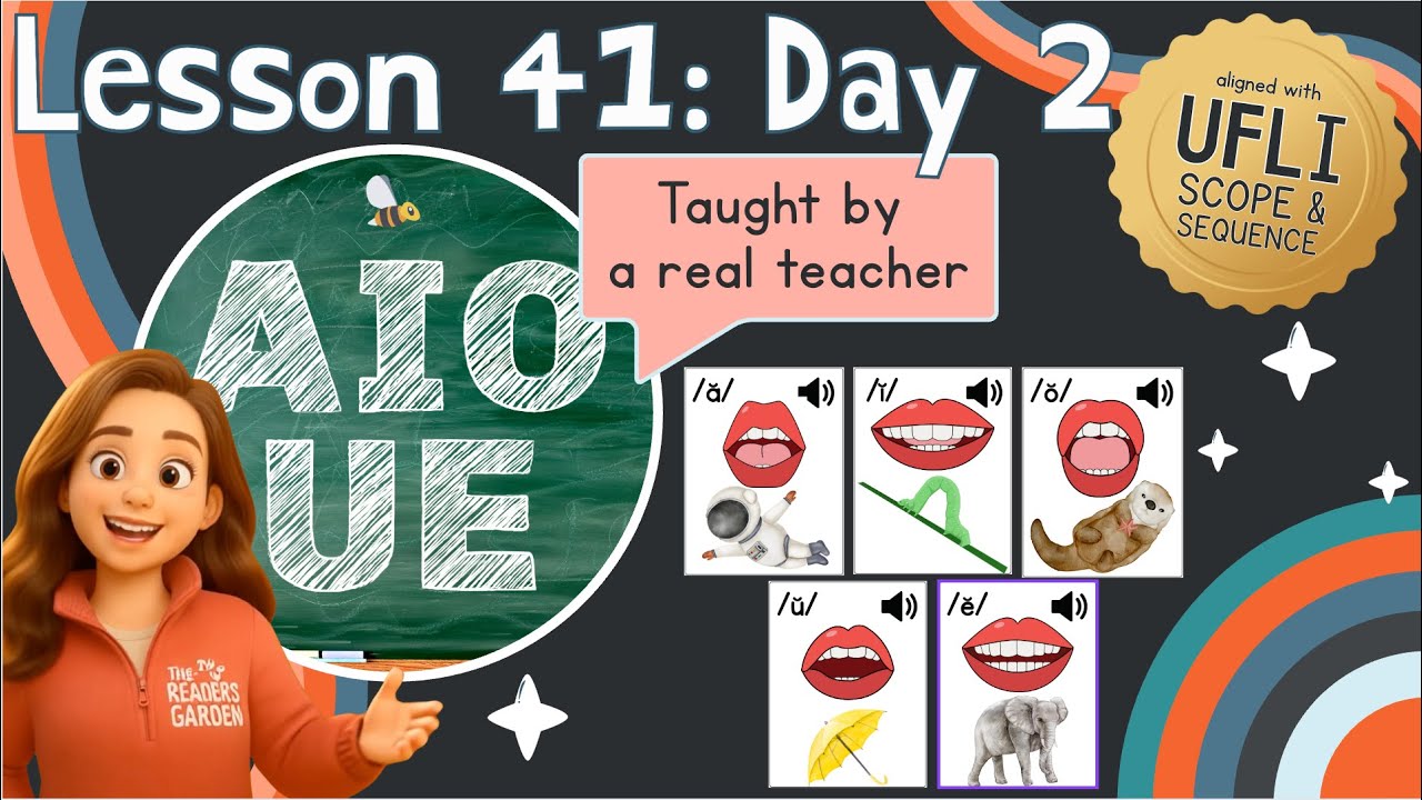 Lesson 41 Day 2: Short Vowel Review: A I O U E | LEARN PHONICS | Aligned with UFLI Scope & Sequence