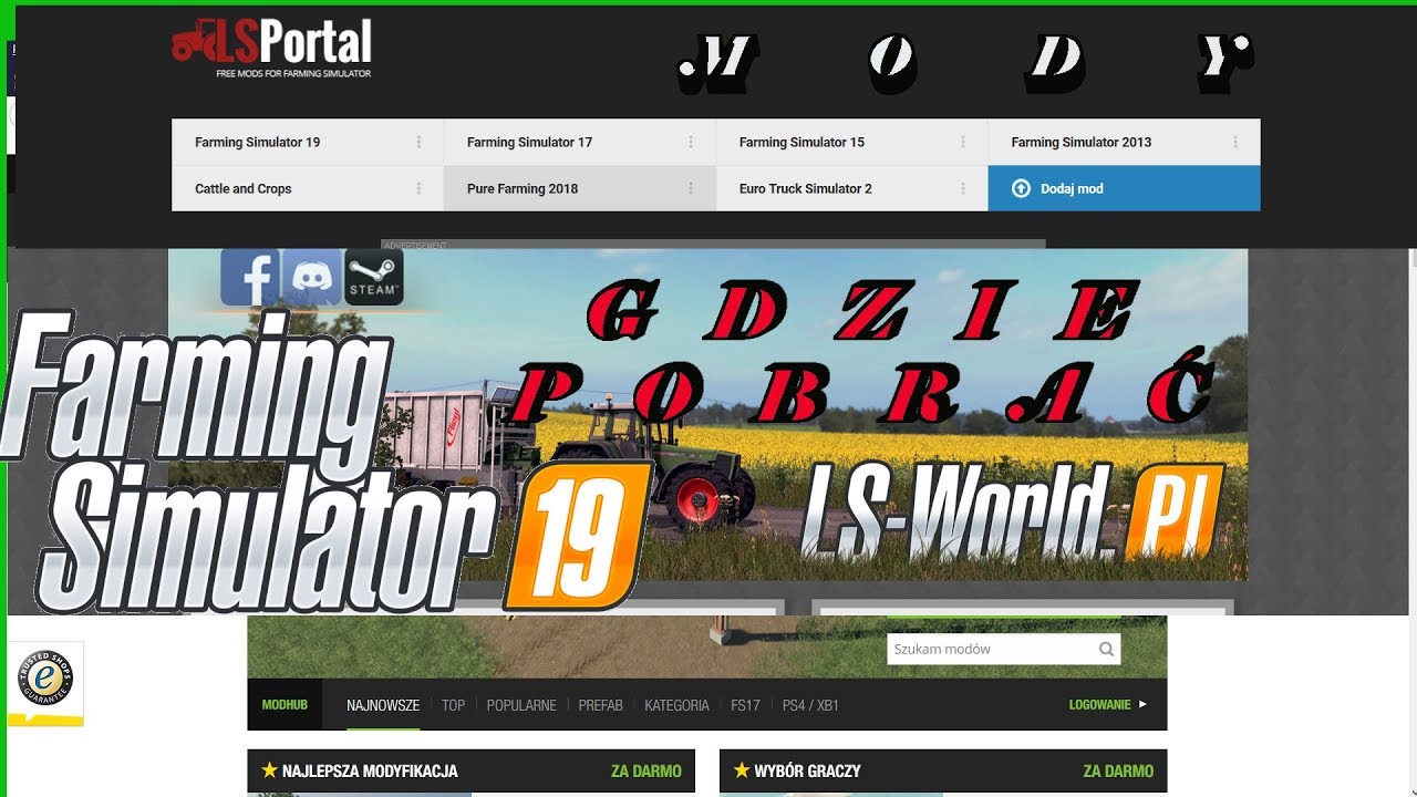 FS19 Mody Aaktualizacje gdzie pobrać ??? Farming Simulator 19  Poradnik
