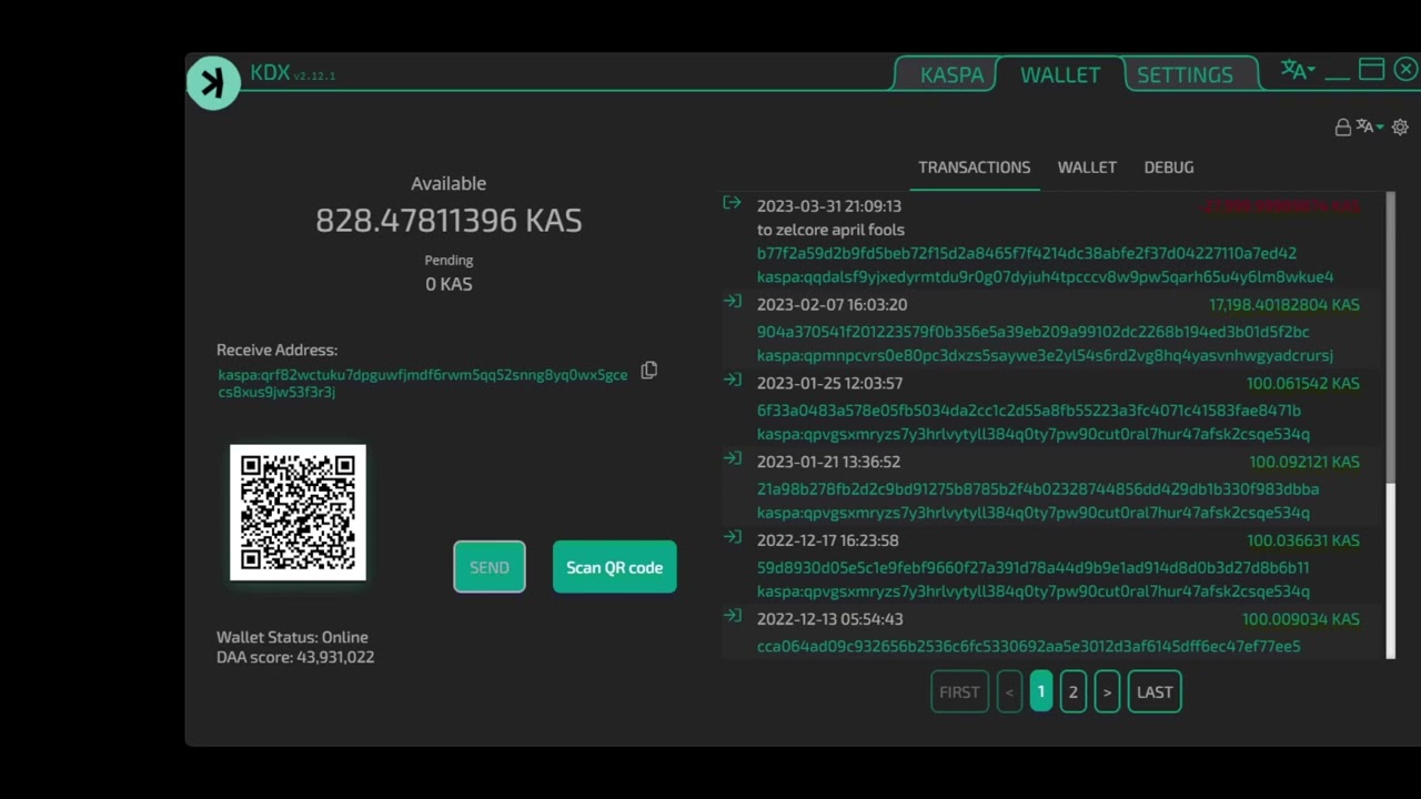 Moving Kaspa from KDX Wallet to Zelcore (so fast!)