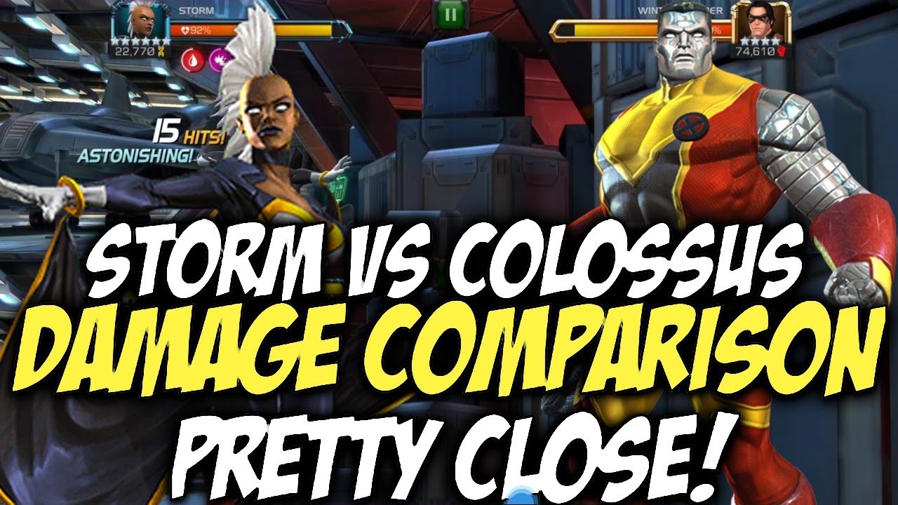 Colossus Vs Og Storm Damage Comparison |  Marvel Contest Of Champions