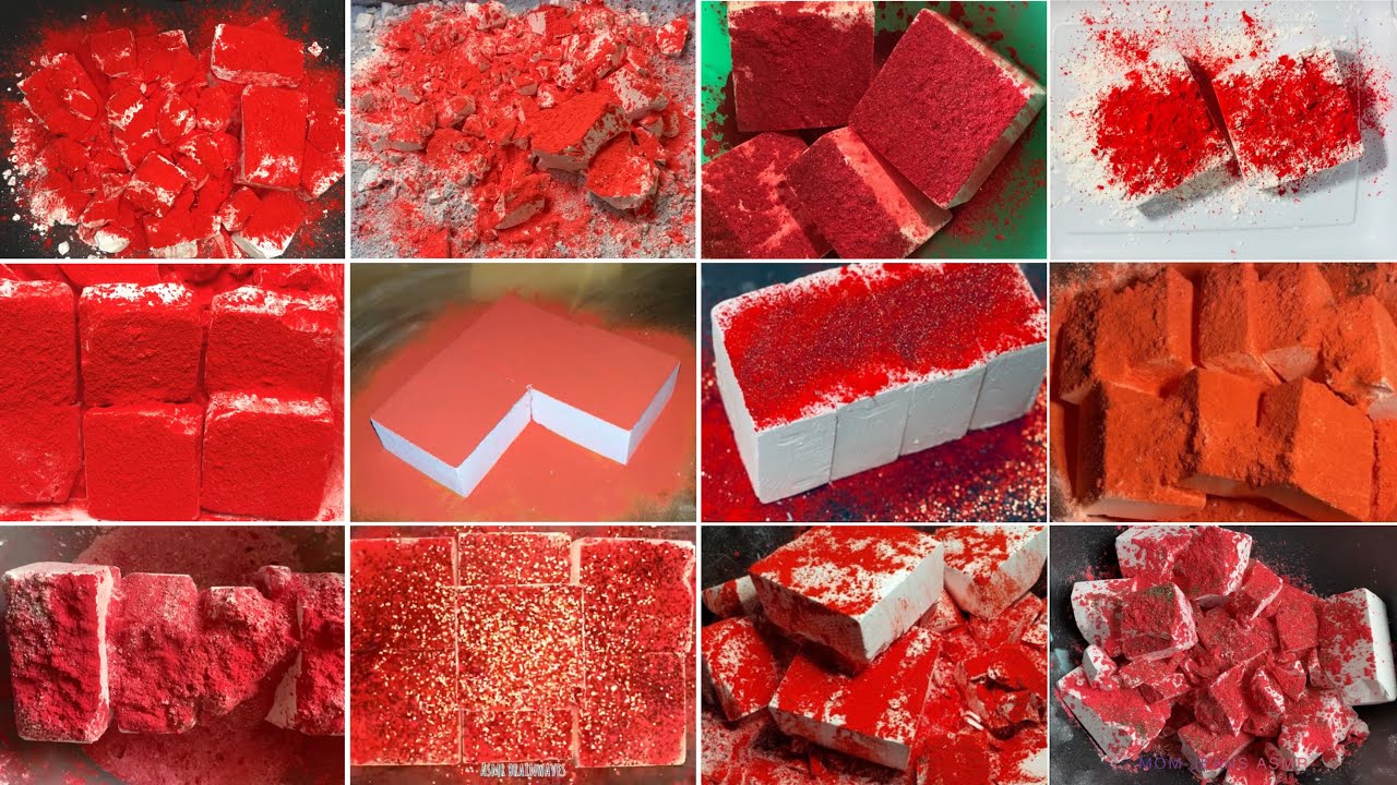♥️Red Powder With Gym Chalk Crush♥️ | ASMR | EDITED COMPILATION | Oddly Satisfying | Sleep Aid