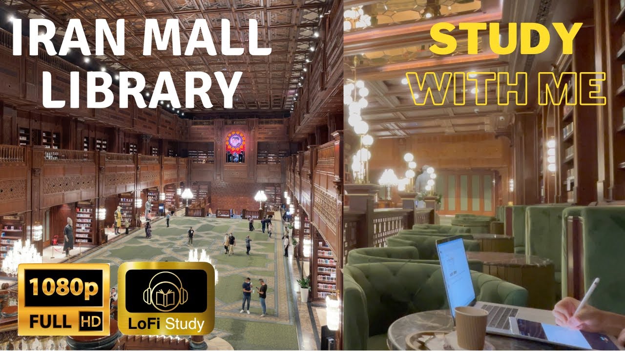 Study with me in the world's biggest Cafè-library (IRAN Mall Library)~beats to focus/study/relax