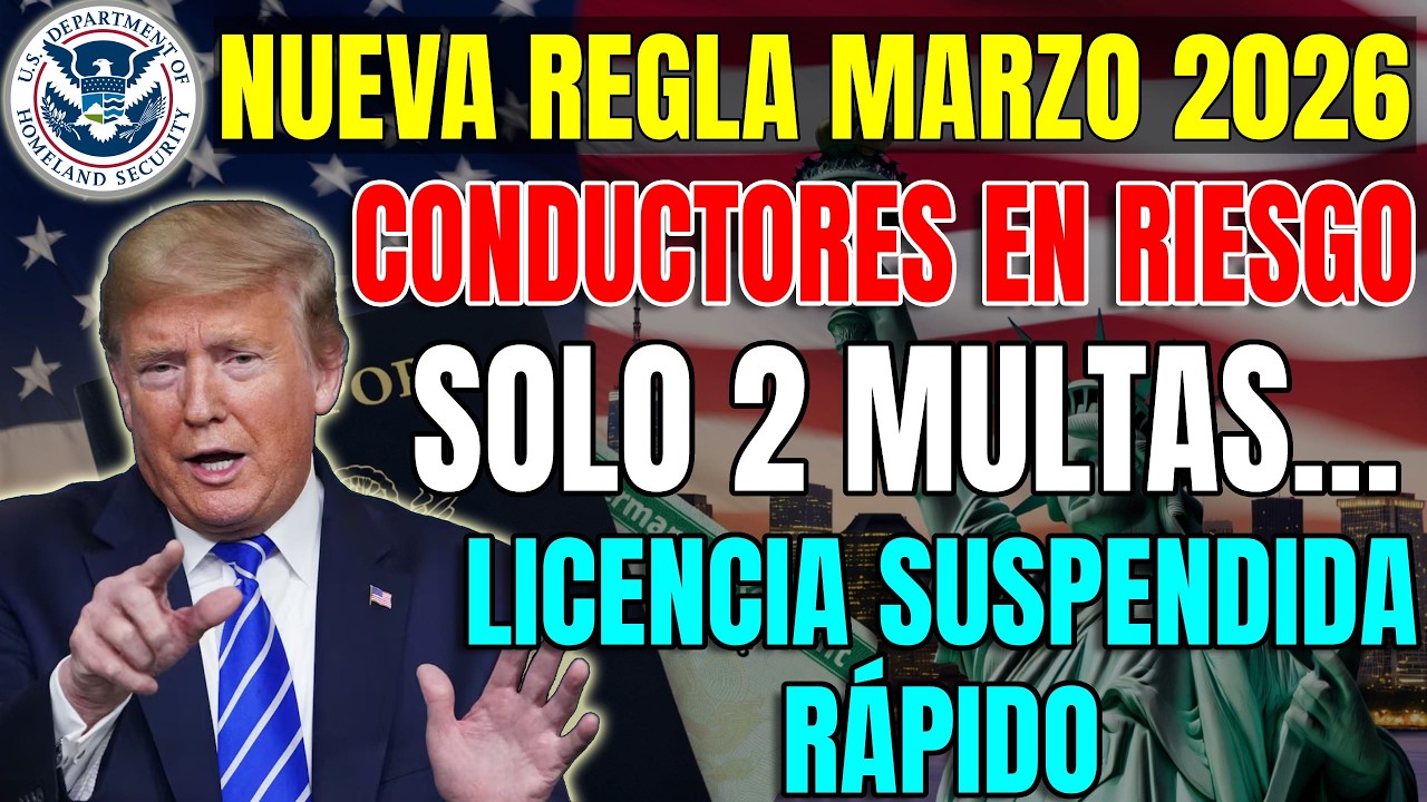 Conductores en EE. UU. Pueden Perder su Licencia Con Solo Dos Multas - (Nuevas Reglas de Marzo 2026)