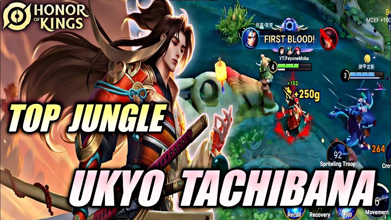 Ukyo Tachibana Top Jungle - Technique & Strategy INSANE DAMAGE 🔥 | Honor of Kings (HOK)
