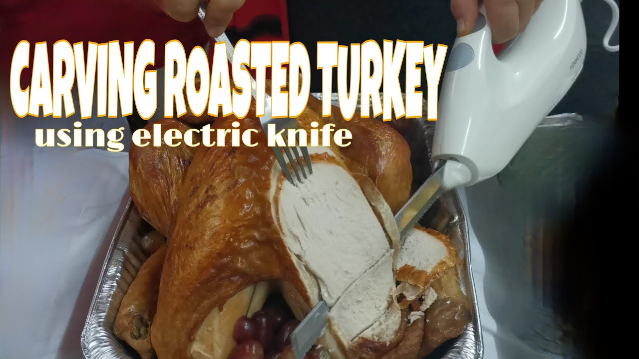 CARVING ROASTED TURKEY USING ELECTRIC KNIFE | CUTTING ROASTED TURKEY 