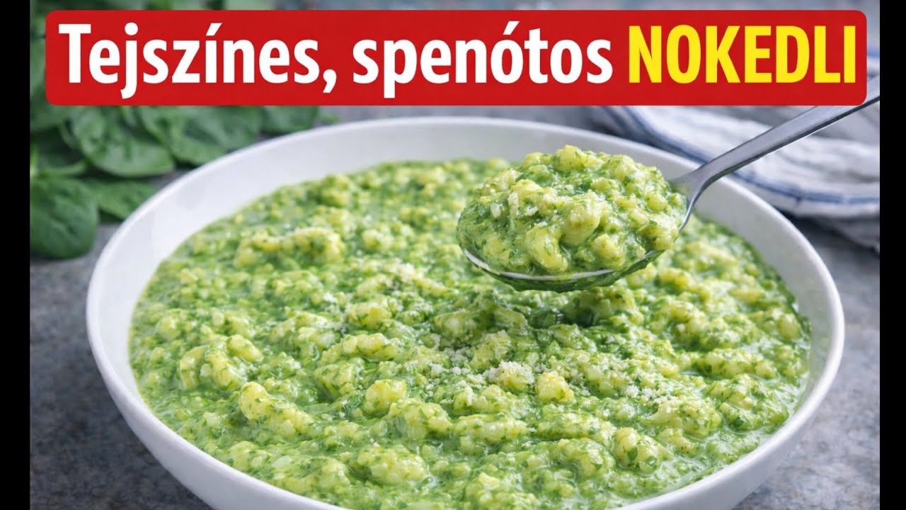 Tejszínes spenótos nokedli
