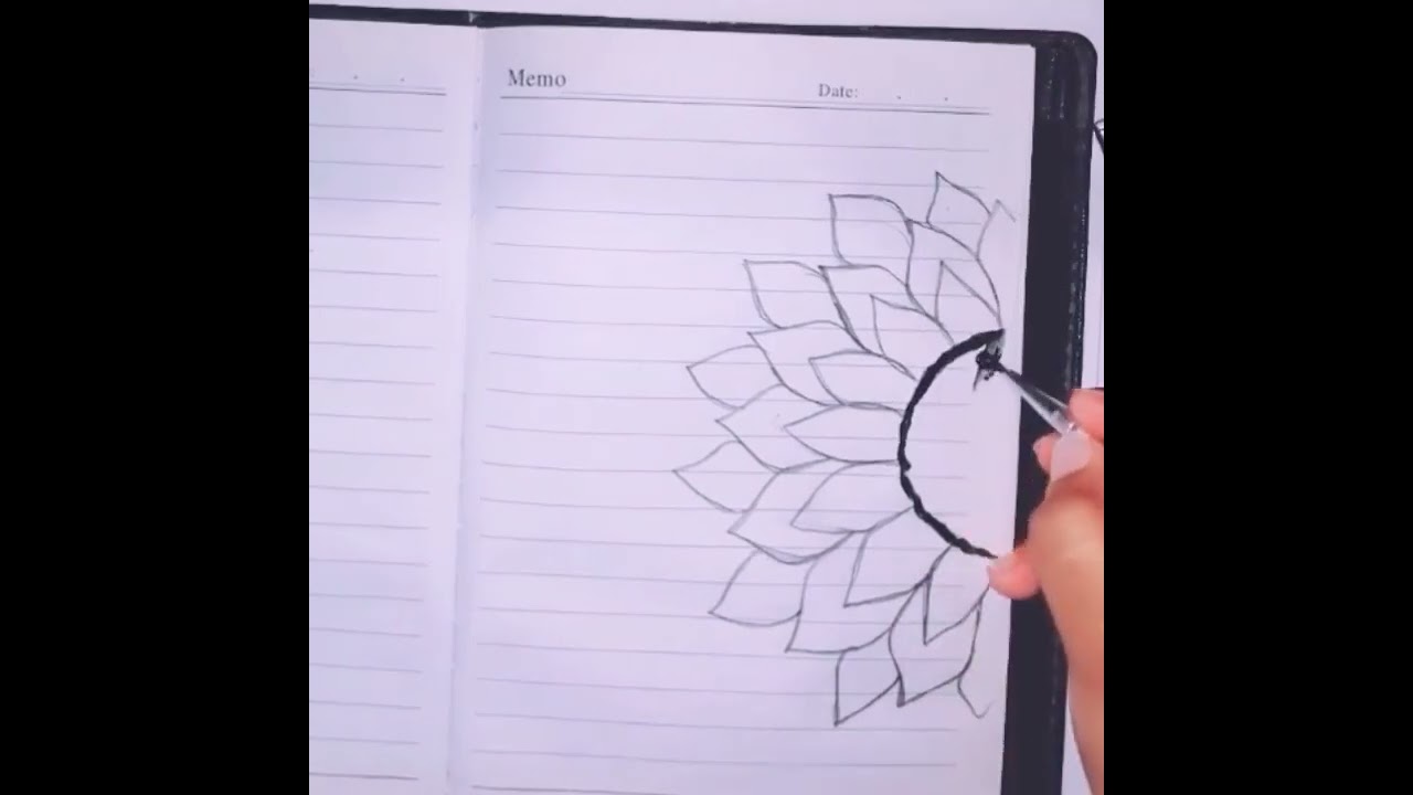 how to draw sunflower/step by step