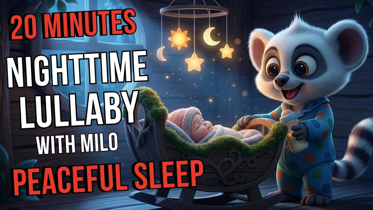 20 Minutes Nighttime Lullaby with Milo | Peaceful Sleep Music – Twinkle Twinkle & Brahms’ Lullaby
