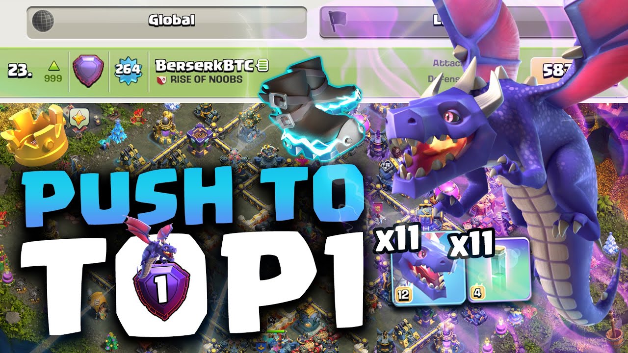 RC Charge Dragon Attack Strategy TH17 | Legend League Attacks #14 | Clash of Clans