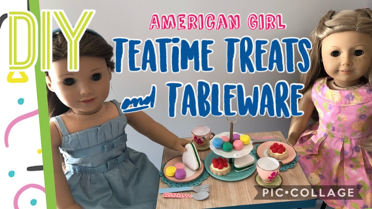 DIY - How To Make -  American Girl Teatime Set Treats and Tableware
