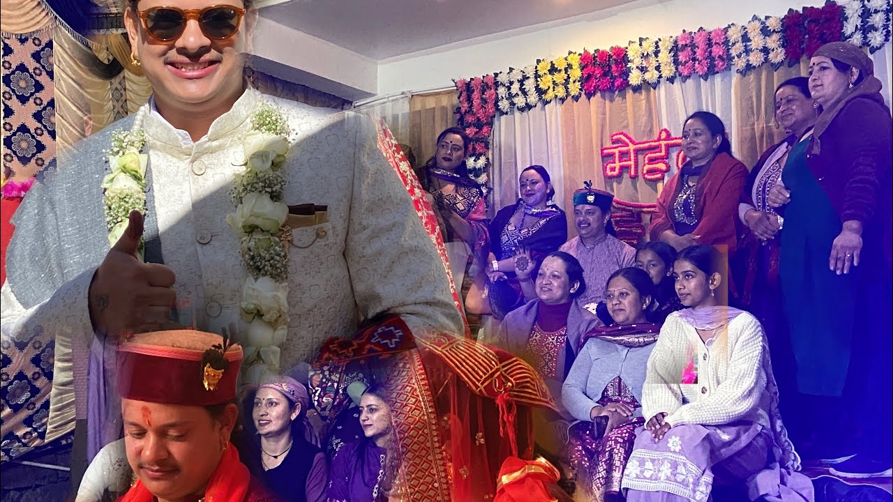 Happy 🏠marriage day, 💥Karan Old Manali￼ function day mehendi👸👰 decoration party 🤴👰party, celebrate, 
