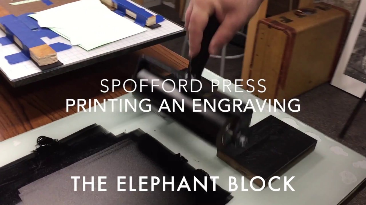 Printing The Elephant Engraving on an Etching Press