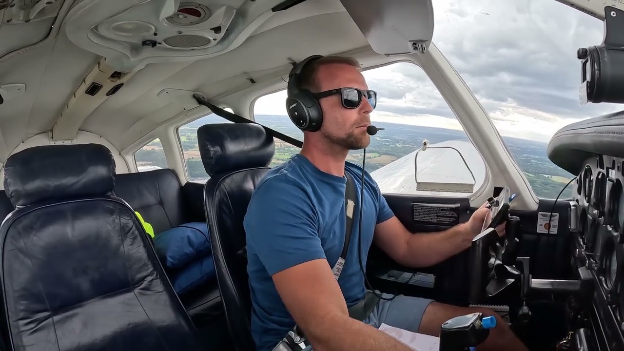 Flying out of Blackbushe Airport in a Piper 4 Seater