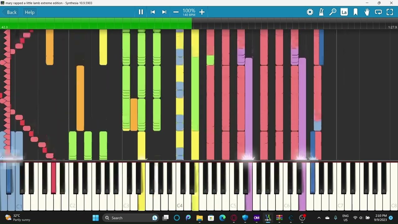 Synthesia No Lag ~ Mary rapped the little lamb extreme edition