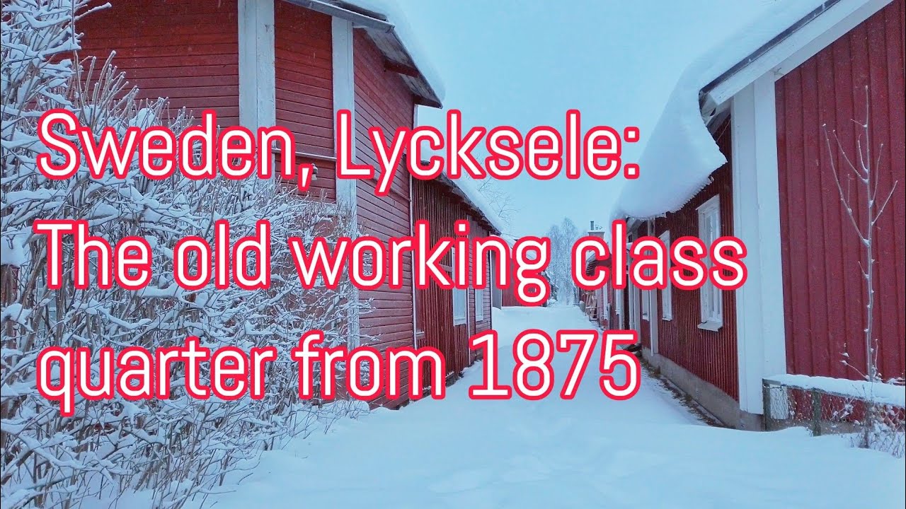 Sweden, Lycksele: Walking the old Hamn (harbour) area on a snowy Sunday