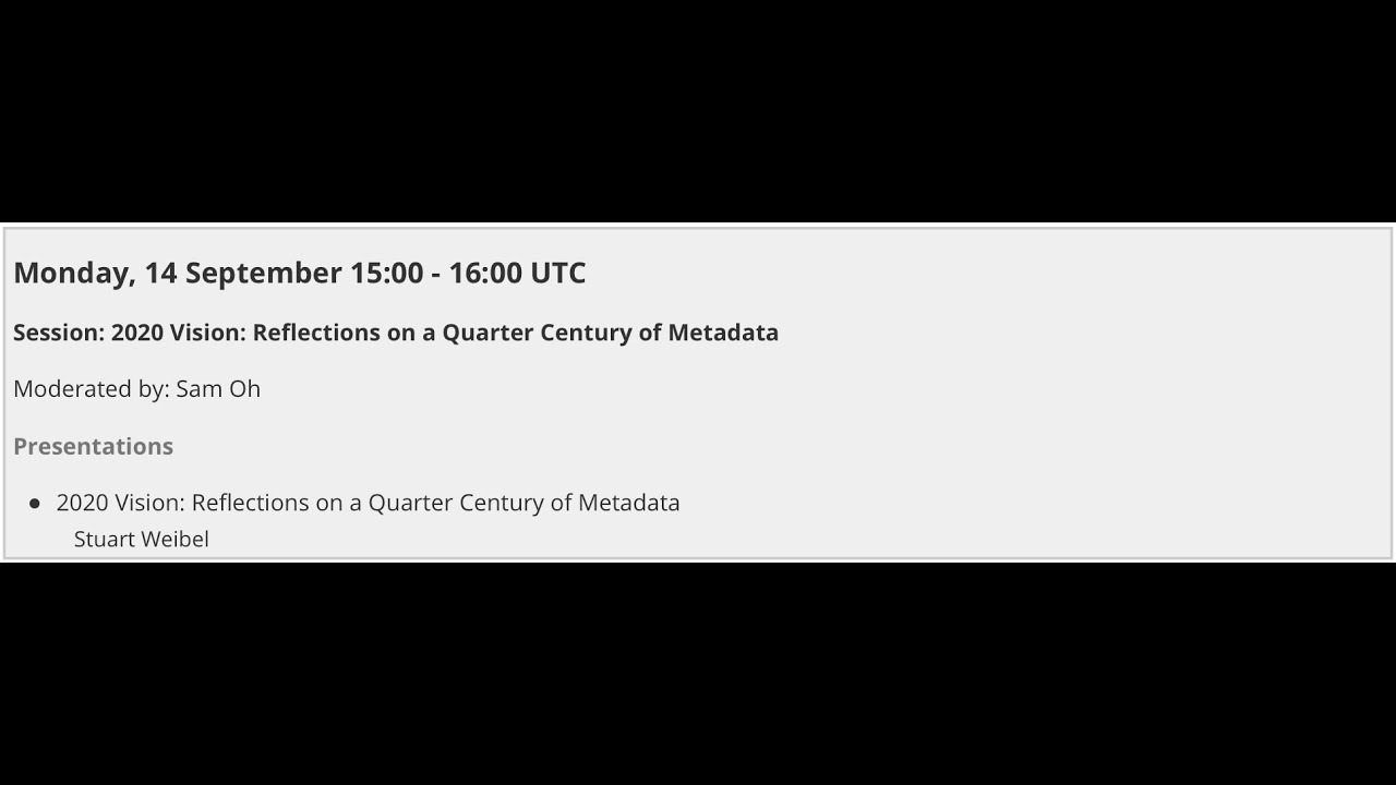 2020 Vision: Reflections on a Quarter Century of Metadata