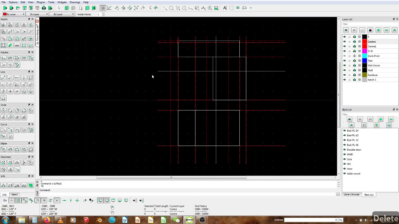 LibreCad For architects- Sample project Plan (Part-1)