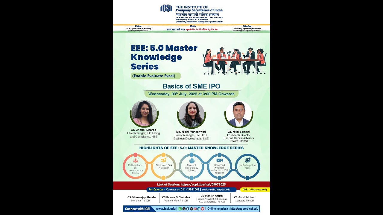 Live Webinar on Basics of SME IPO