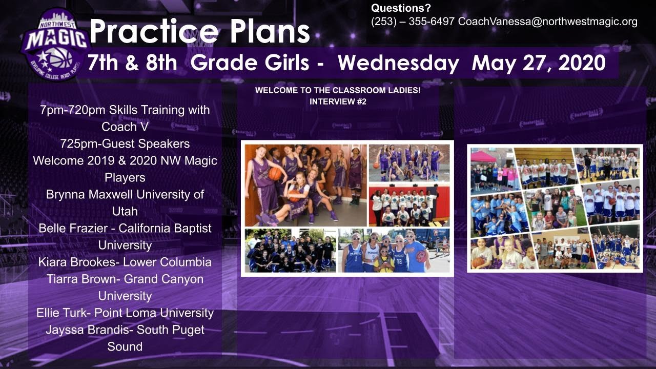NW Magic 7th & 8th Grade Skills with Coach V;  Special Guest- 2019/2020 Players
