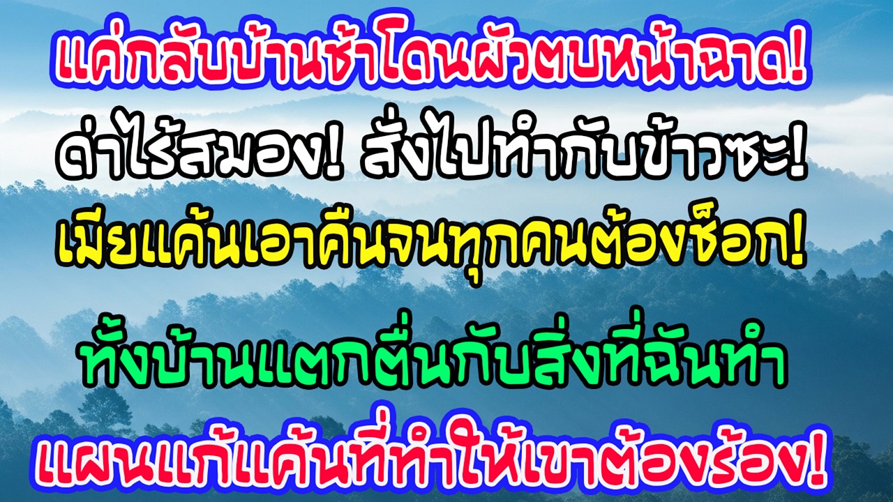 กลับช้าโดนสามีตบหน้าด่าไร้สมองไล่เข้าครัว ฉันไม่เถียง แต่สิ่งที่ทำต่อมาทำทั้งครอบครัวแตกตื่น