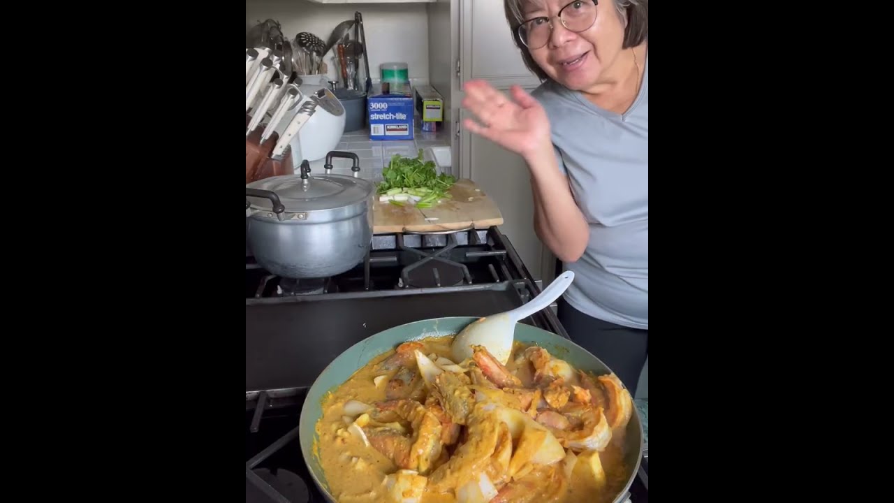 How to make curry shrimp #curryshrimp #thaifood 