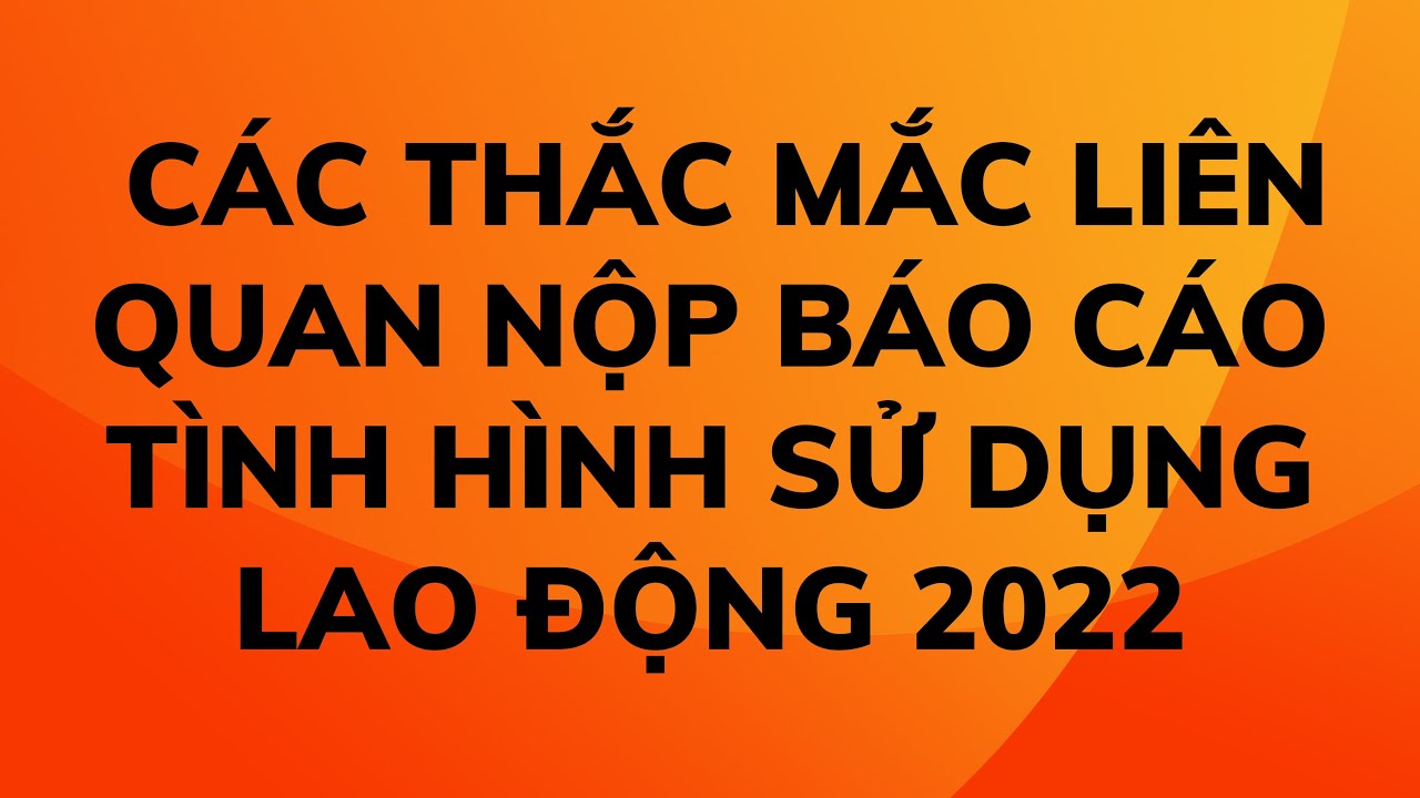 THẮC MẮC NỘP BÁO CÁO SỬ DỤNG LAO ĐỘNG 2022