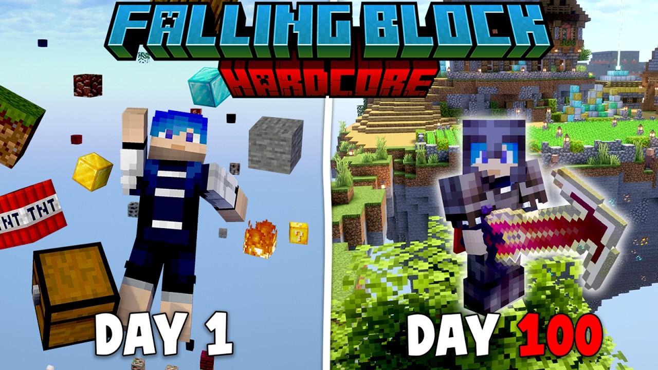 100 Hari Minecraft Hardcore FALLING BLOCK