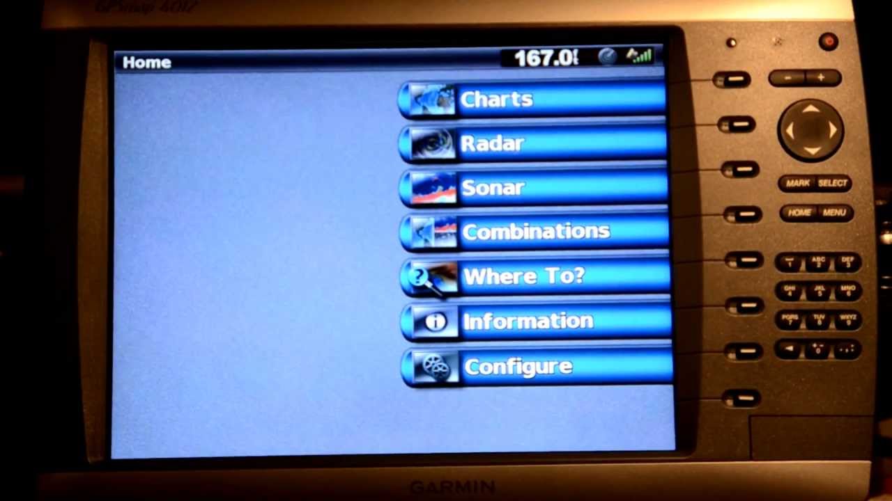 Garmin 4012 / 4212 Chartplotter Basic Operation - Keys Menus Split Sonar Radar Navigation HD Video