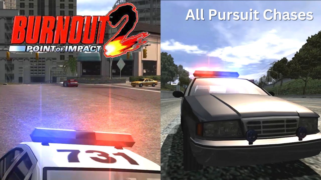 Burnout 2: Point of Impact (PS2) - All Pursuit Chases