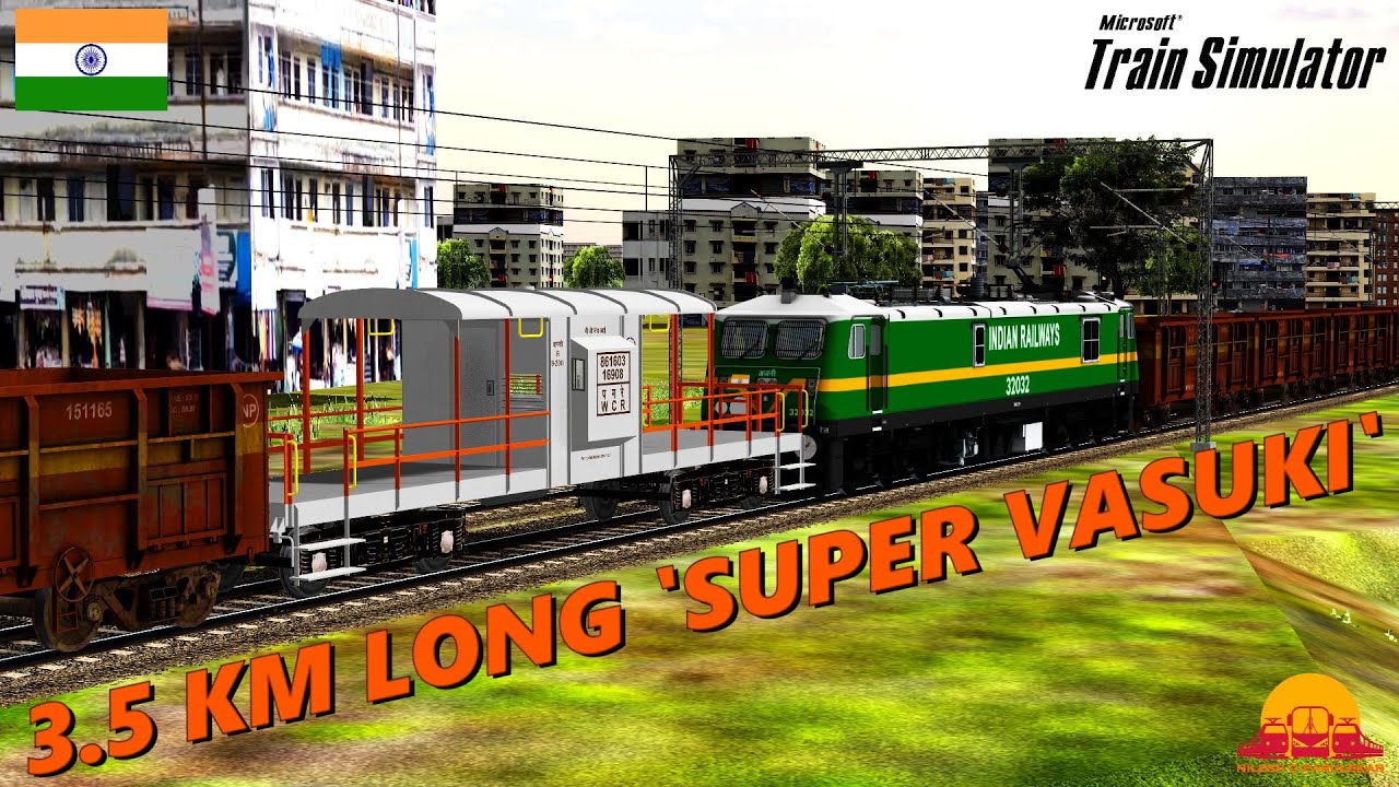 First Gameplay With 'Super Vasuki' India's Longest and Heaviest Freight Train 3.5km length #msts
