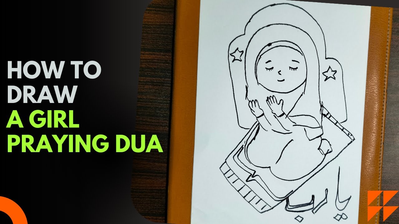 Easy Drawing of Girl Praying Dua ||How to Draw a girl praying Dua step by step #dua #islamicvideo