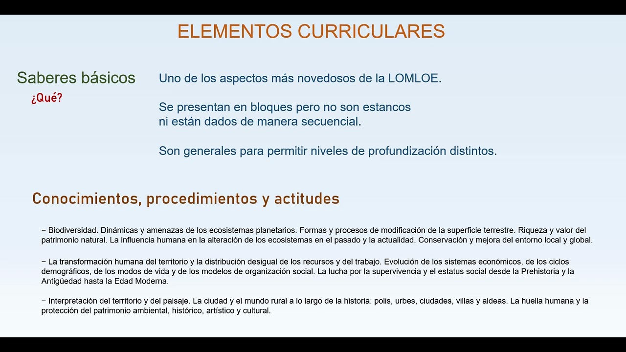 LOMLOE: Elementos curriculares (segunda parte)