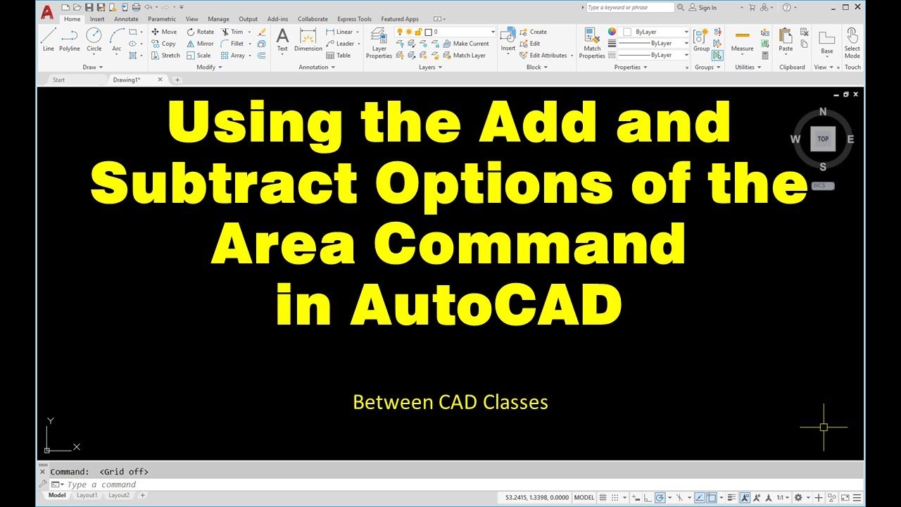 Использование опций «Сложить» и «Вычесть» команды «Площадь» в AutoCAD
