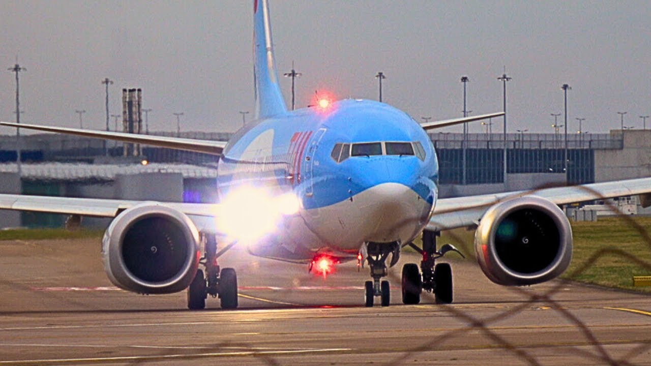 TUI 737 MAX 8 spool up and take off from UP CLOSE! #tui #737max