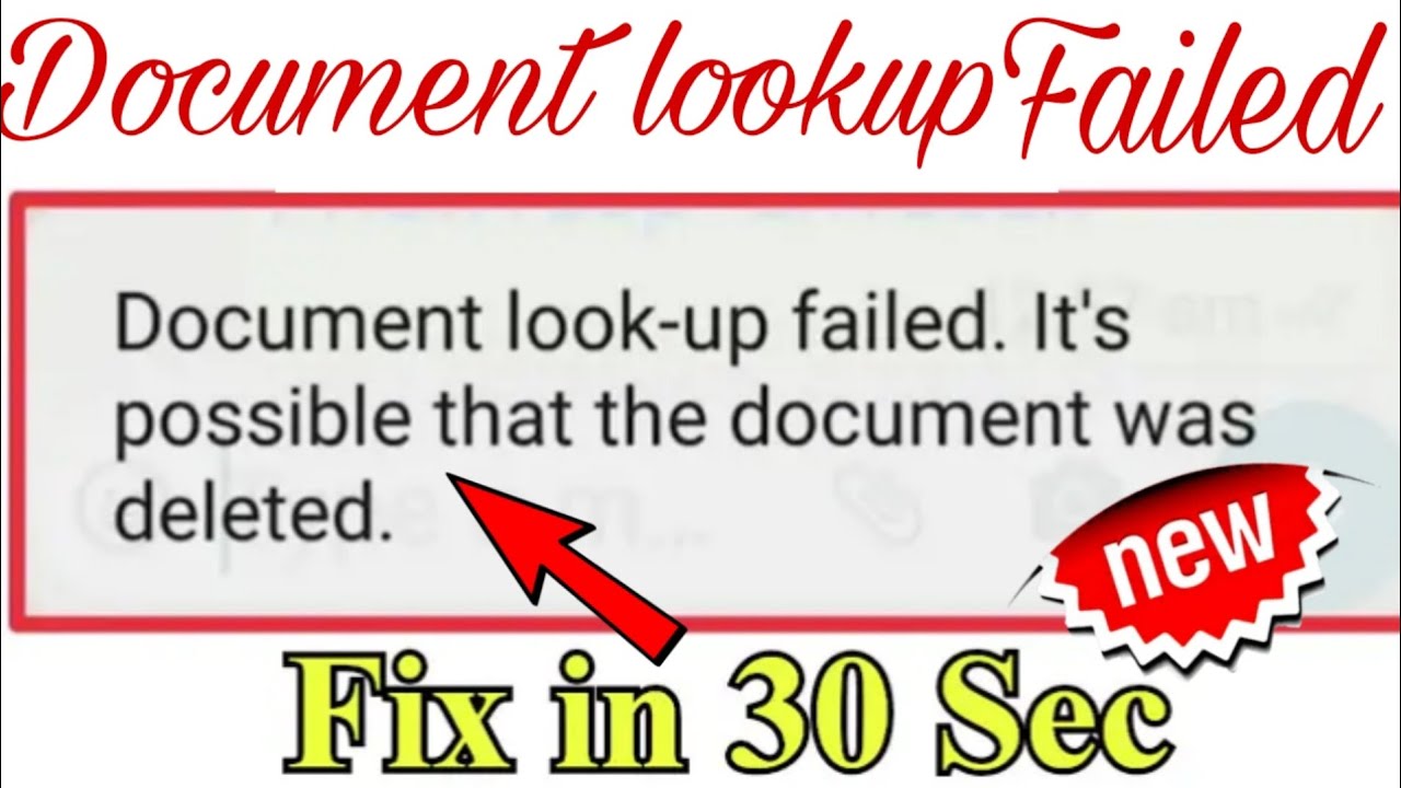 Document look-up Failed | Possible that the document was deleted Problem in Android |Sumaira Kamal