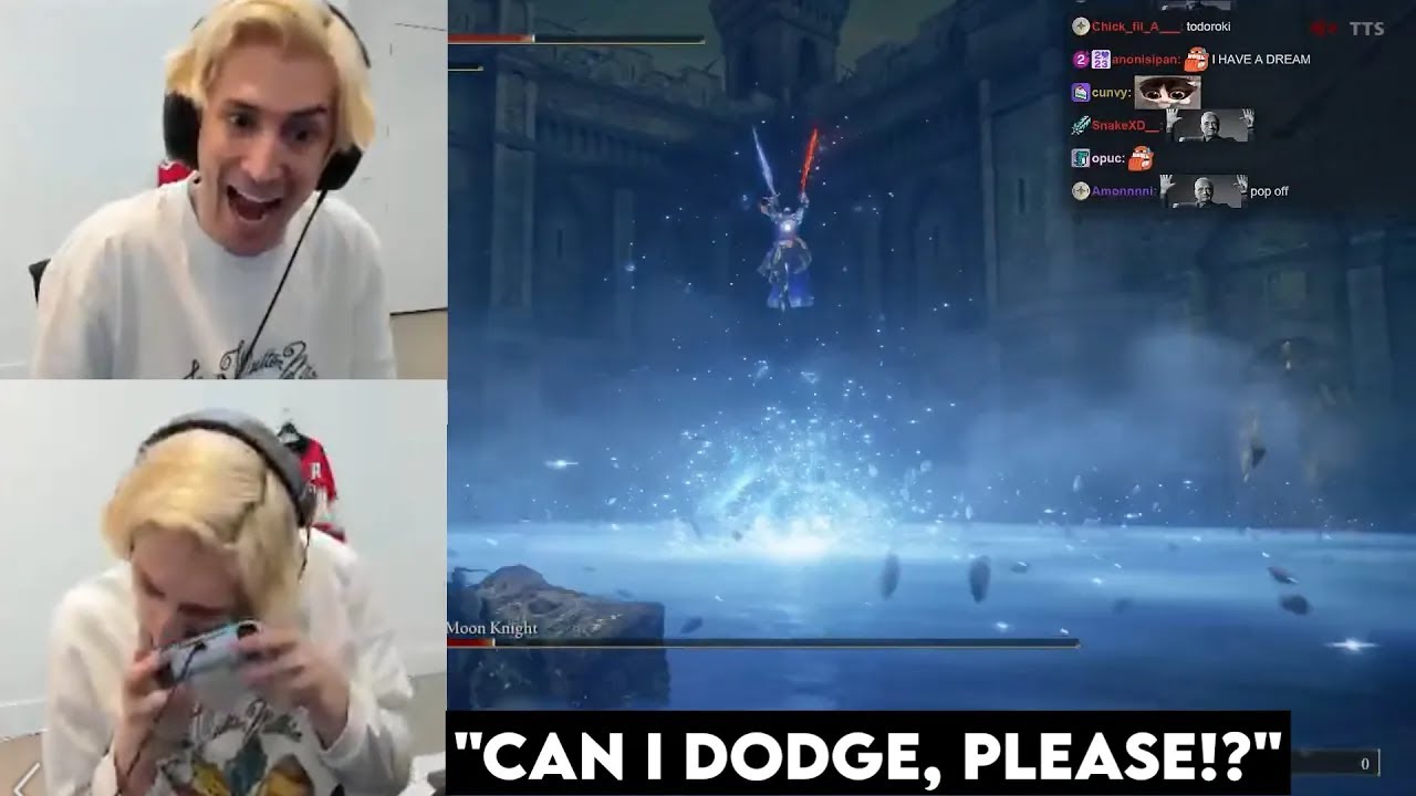 xQc Vs Rellana, Twin Moon Knight Boss Fight - Elden Ring Shadow of the Erdtree