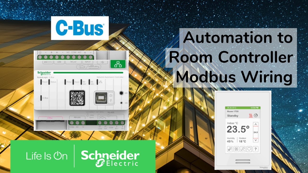 C-Bus Automation Controller to Room Controller for Modbus RS-485 Wiring | Schneider Electric Support