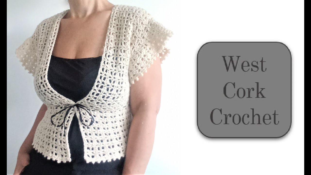 How to crochet short sleeved cardigan, crochet cardigan, crochet lace cardigan, crochet bolero