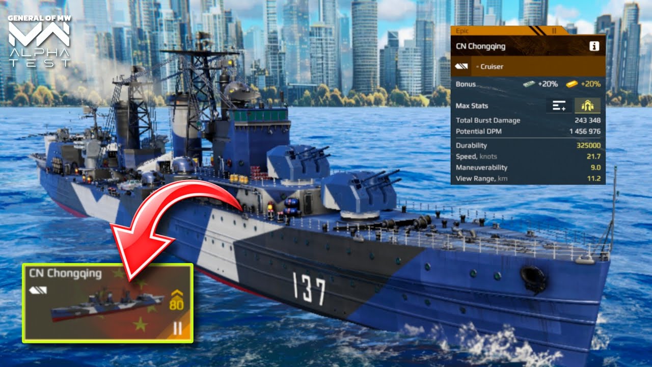 Modern Warships: CN Chongqing Tier II New Cruiser Review