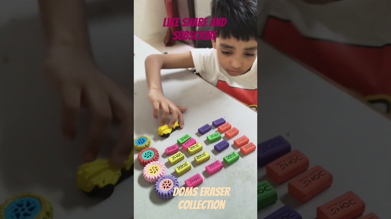 Aaron having doms Eraser collection #doms #aaron #viralshort #domsindia #kidsvideo #domscolor