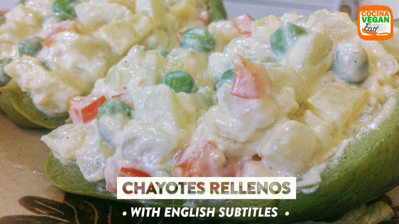 Chayotes rellenos - Cocina Vegan Fast