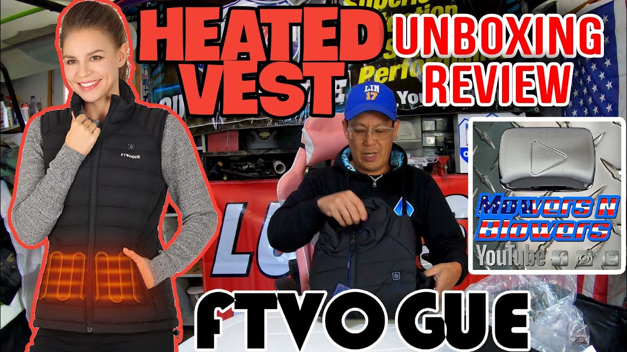 FTVOGUE Lightweight Heated Vest with rechargeable Lithium Ion Battery Pack Charger Unboxing & Review