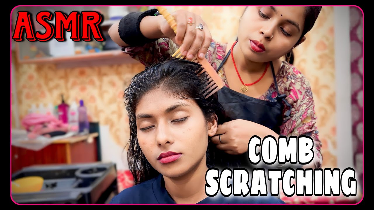 ASMR COMB SCRATCHING HEAD MASSAGE || Neck & Hand Massage By Indian Masseuse DoLL || HEADACHE RELIEF