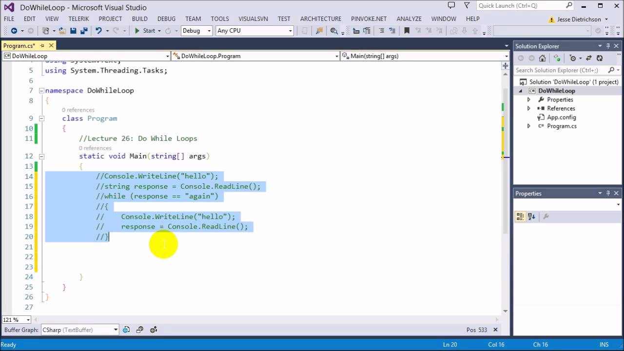 Learn C# for beginners: 26 -  Do While Loops