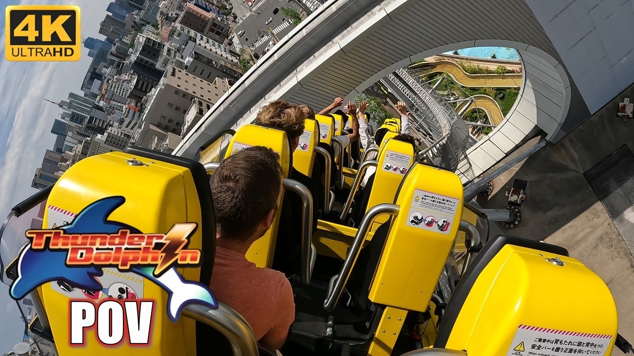 Thunder Dolphin POV (Back Row, 4K 60FPS), Tokyo Dome City Intamin Hyper Coaster | Non-Copyright