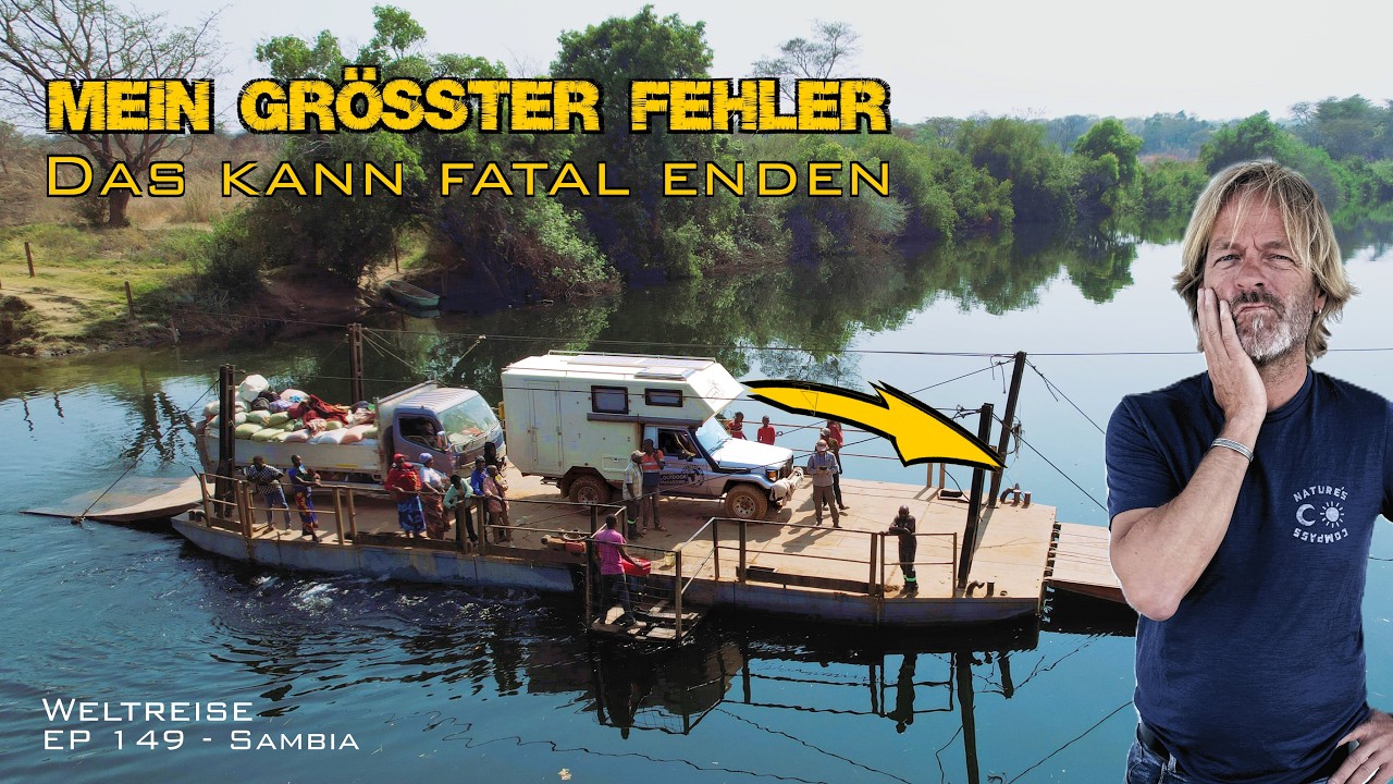 Flussquerung - und pl&ouml;tzlich rollt Tembo auf dem Floss los! | Sambia EP149