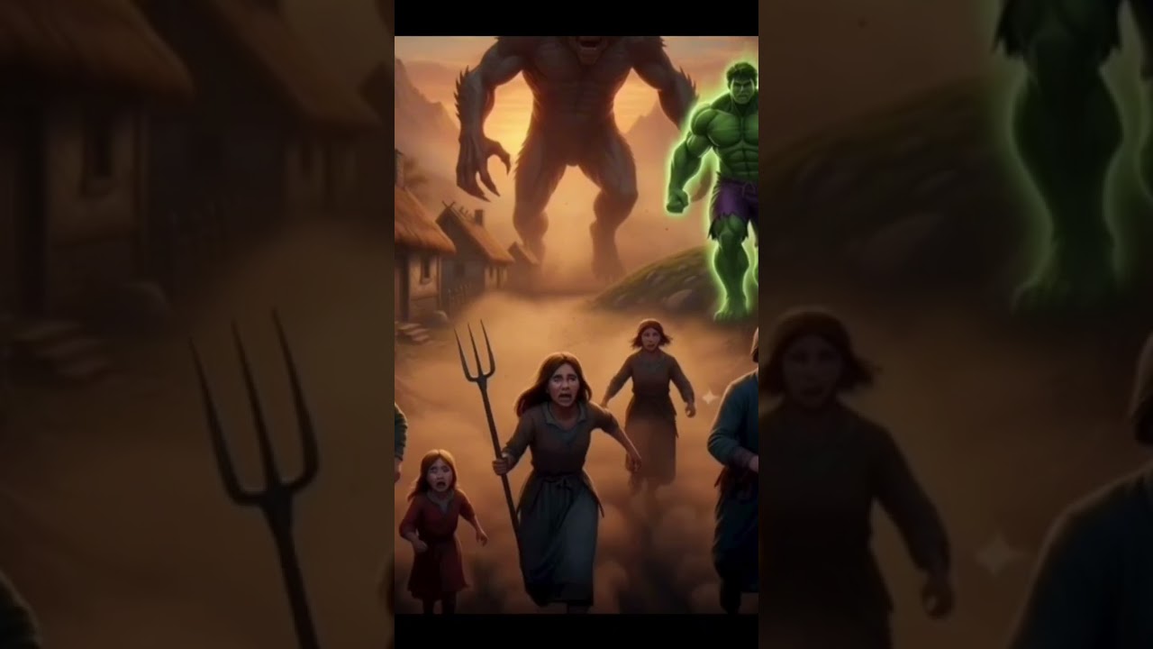 💚 Hulk Saves the Village from a Giant Monster | Emotional Hero Story